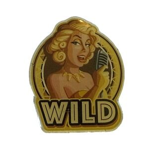 Blonde Woman Microphone Wild Pin Small‎ Singer Retro Style Collectible As Is